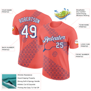 Custom Red White-Royal 3D Pickleball Paddles Balls Performance T-Shirt