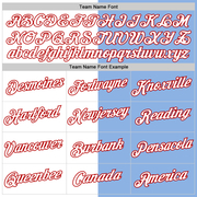 Custom Light Blue White-Red Split Fashion Performance T-Shirt