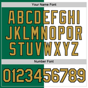 Custom Kelly Green Old Gold-Black Split Fashion Performance T-Shirt