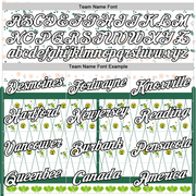 Custom Green White-Black 3D Pickleball Paddles Balls Floral Performance T-Shirt