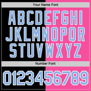 Custom Black Light Blue-Pink Split Fashion Performance T-Shirt