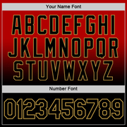 Custom Red Black-Old Gold Fade Fashion Performance T-Shirt