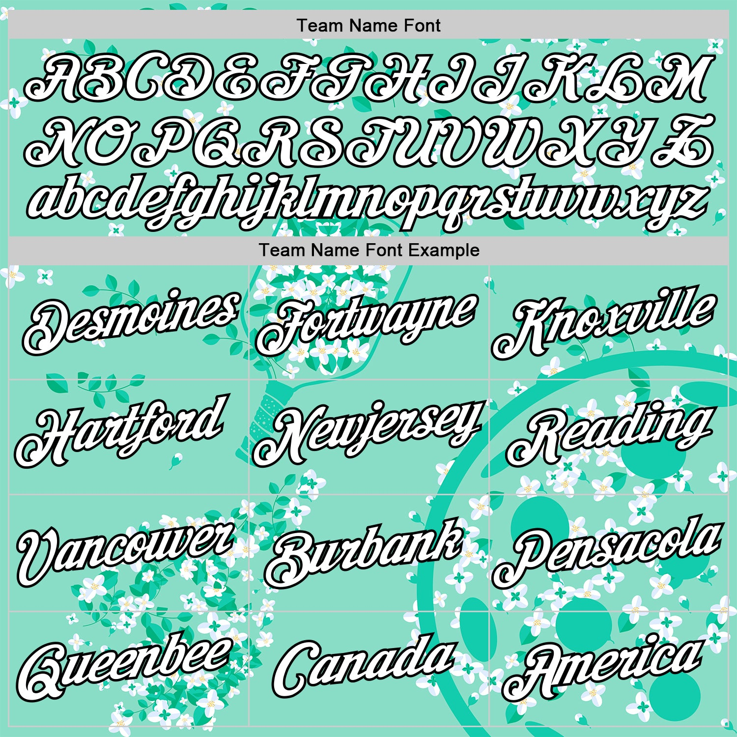 Custom Green White-Black 3D Pickleball Paddles Balls Floral Performance T-Shirt