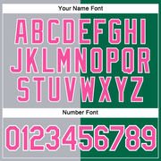 Custom Kelly Green Pink-Gray Split Fashion Performance T-Shirt