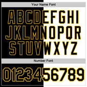 Custom Black White-Yellow Split Fashion Performance T-Shirt