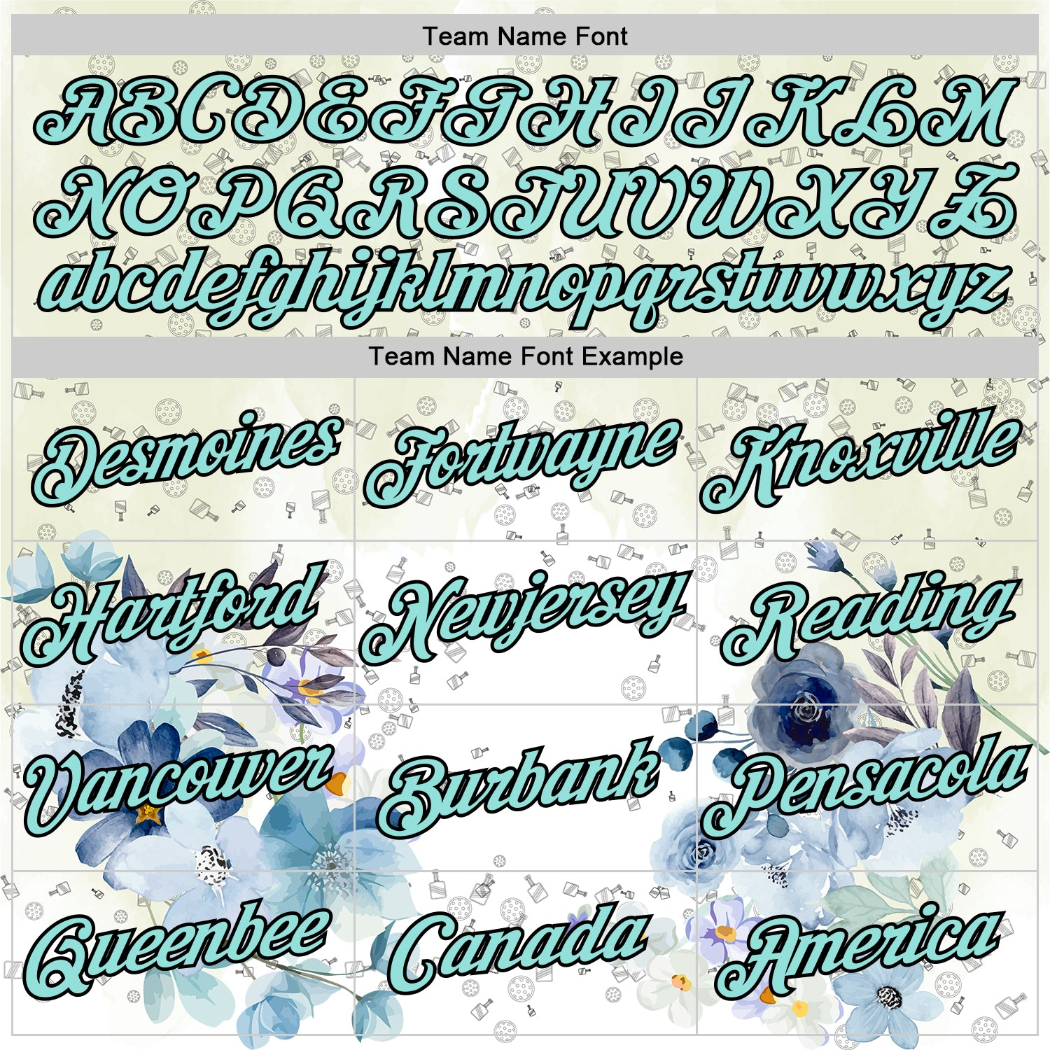 Custom White Ice Blue-Black 3D Pickleball Paddles Balls Floral Performance T-Shirt