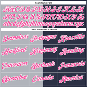 Custom Navy Pink-Gray Split Fashion Performance T-Shirt