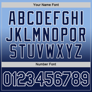 Custom Light Blue Navy-White Fade Fashion Performance T-Shirt