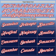 Custom Light Blue Navy-Red Fade Fashion Performance T-Shirt