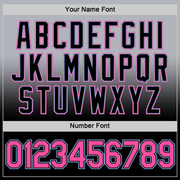 Custom Gray Pink Black-Light Blue Fade Fashion Performance T-Shirt