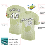 Custom Green White-Black 3D Pickleball Paddles Balls Performance T-Shirt