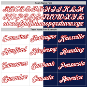 Custom Navy White-Red Split Fashion Performance T-Shirt