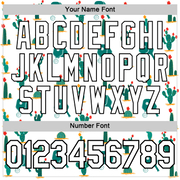 Custom White Black 3D Pickleball Paddles Balls Cactus Performance T-Shirt