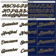 Custom Navy White-Old Gold Split Fashion Performance T-Shirt