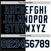 Custom Black White-Light Blue Split Fashion Performance T-Shirt