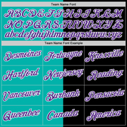 Custom Black Purple-Aqua Split Fashion Performance T-Shirt