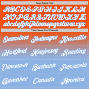 Custom Orange White-Light Blue Fade Fashion Performance T-Shirt