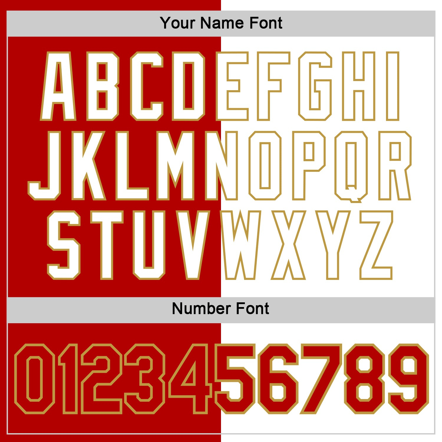 Custom Red White-Old Gold Split Fashion Performance T-Shirt