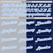 Custom Navy Light Blue-Gray Split Fashion Performance T-Shirt