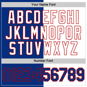 Custom Royal White-Red Split Fashion Performance T-Shirt