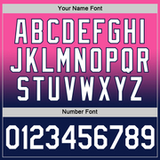 Custom Pink White-Navy Fade Fashion Performance T-Shirt