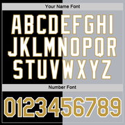 Custom Black Old Gold-Gray Split Fashion Performance T-Shirt