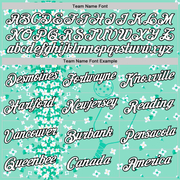 Custom Green White-Black 3D Pickleball Paddles Balls Floral Performance T-Shirt