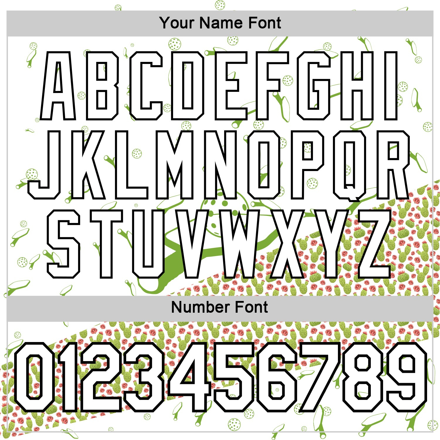 Custom White Black 3D Pickleball Paddles Balls Cactus Performance T-Shirt