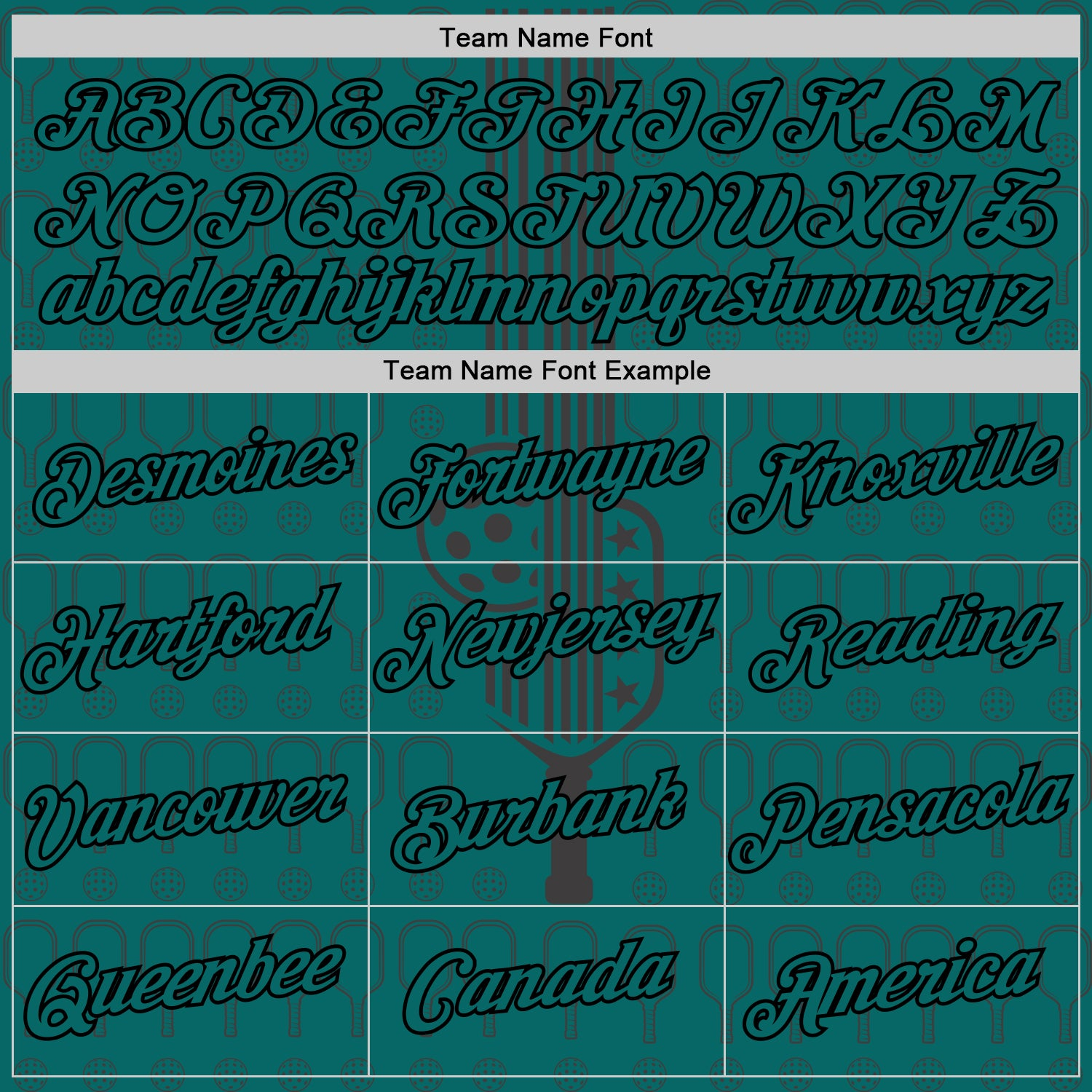 Custom Teal Black 3D Pickleball Paddles Balls Performance T-Shirt