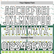 Custom Green White-Black 3D Pickleball Paddles Balls Floral Performance T-Shirt