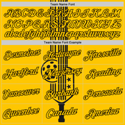 Custom Yellow Black 3D Pickleball Paddles Balls Performance T-Shirt