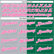 Custom Kelly Green Pink-Gray Split Fashion Performance T-Shirt