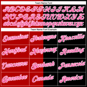 Custom Black Pink-Red Split Fashion Performance T-Shirt