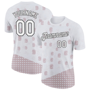 Custom White Black 3D Pickleball Paddles Balls Performance T-Shirt