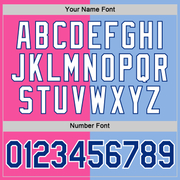 Custom Pink Royal-Light Blue Split Fashion Performance T-Shirt