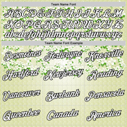 Custom Green White-Black 3D Pickleball Balls Floral Performance T-Shirt