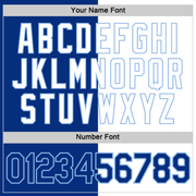 Custom Royal White-Light Blue Split Fashion Performance T-Shirt