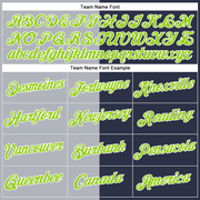 Custom Navy Neon Green-Gray Split Fashion Performance T-Shirt