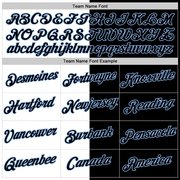 Custom Black White-Light Blue Split Fashion Performance T-Shirt