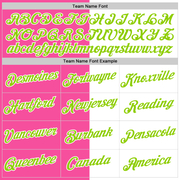 Custom White Neon Green-Pink Split Fashion Performance T-Shirt