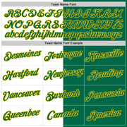 Custom Kelly Green White-Yellow Split Fashion Performance T-Shirt