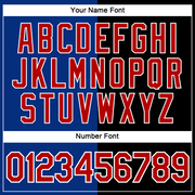 Custom Black Red-Royal Split Fashion Performance T-Shirt