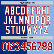 Custom Royal Red-Light Blue Split Fashion Performance T-Shirt