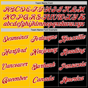 Custom Black Red-Yellow Split Fashion Performance T-Shirt