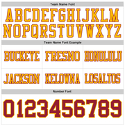 Custom White Burgundy-Gold Authentic Football Jersey