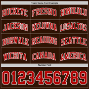 Custom Brown Red-White Authentic Basketball Jersey
