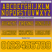 Custom Purple Gold-Black Authentic Fade Fashion Football Jersey