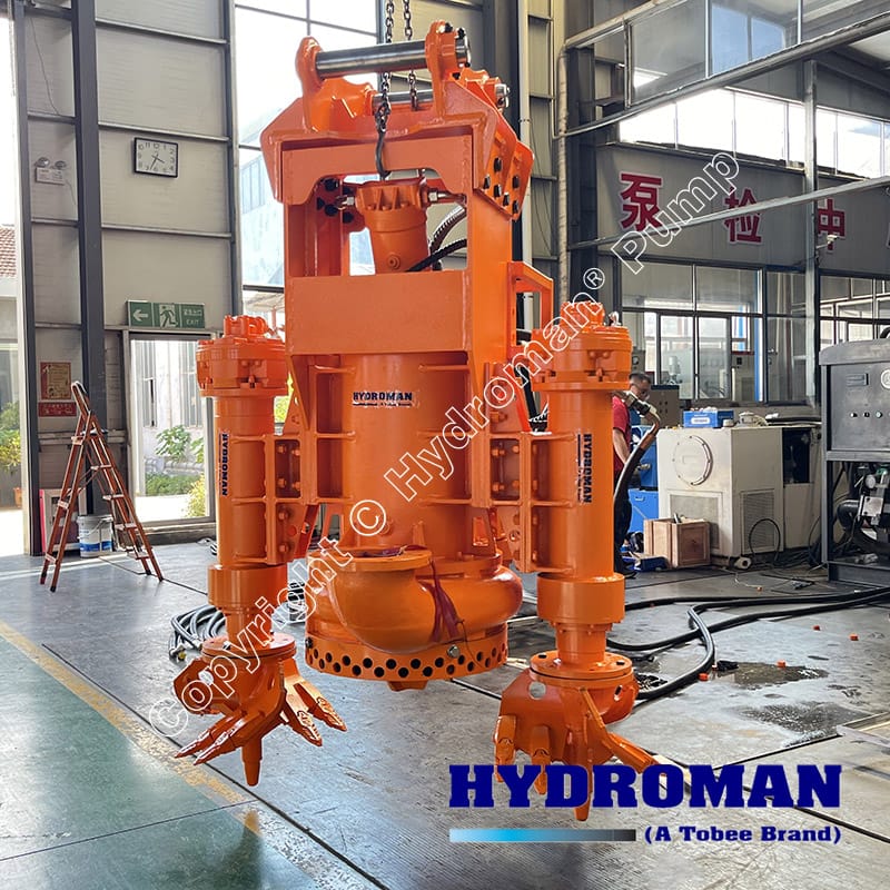 Excavator mounted hydraulic dredge pump