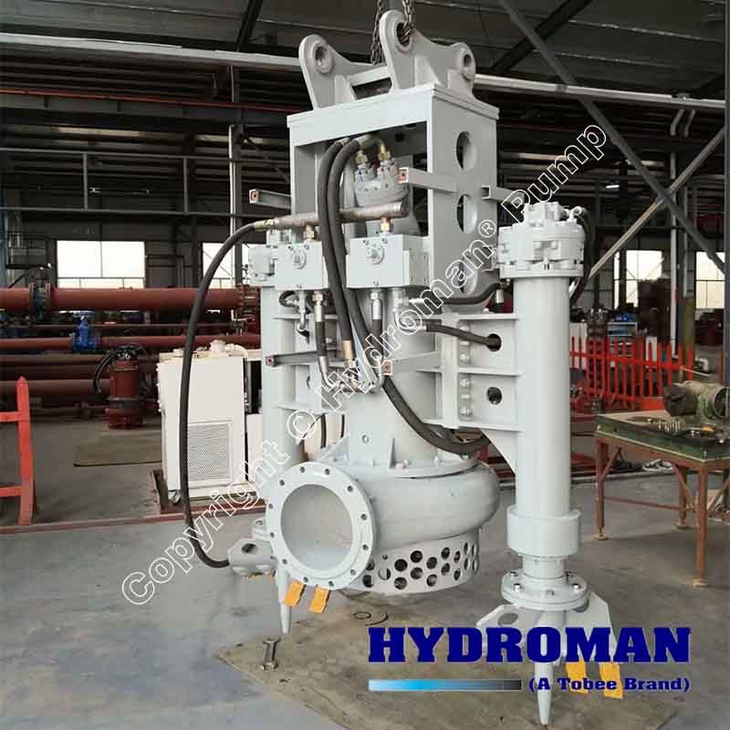 excavator mounted hydraulically driven dredge pump with 2 sides excavators