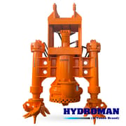 Excavator mounted submersible dredge pump